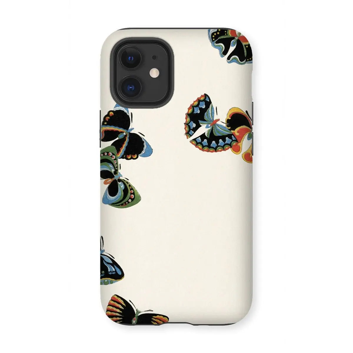 Woodblock Butterflies - Kamisaka Sekka Meiji Art Phone Case - Iphone 12 Mini / Matte - Mobile Phone Cases - Aesthetic