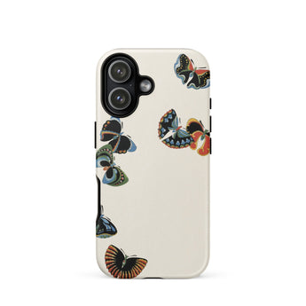 Woodblock Butterflies - Kamisaka Sekka Phone Case Iphone 17 / Matte 12 Butterfly Design White Background Multicolored Sekka’s, Meiji Mobile