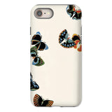 Woodblock Butterflies - Kamisaka Sekka Phone Case Iphone 8 / Matte Smartphone Colorful Butterfly Designs Scattered Cream-colored Background