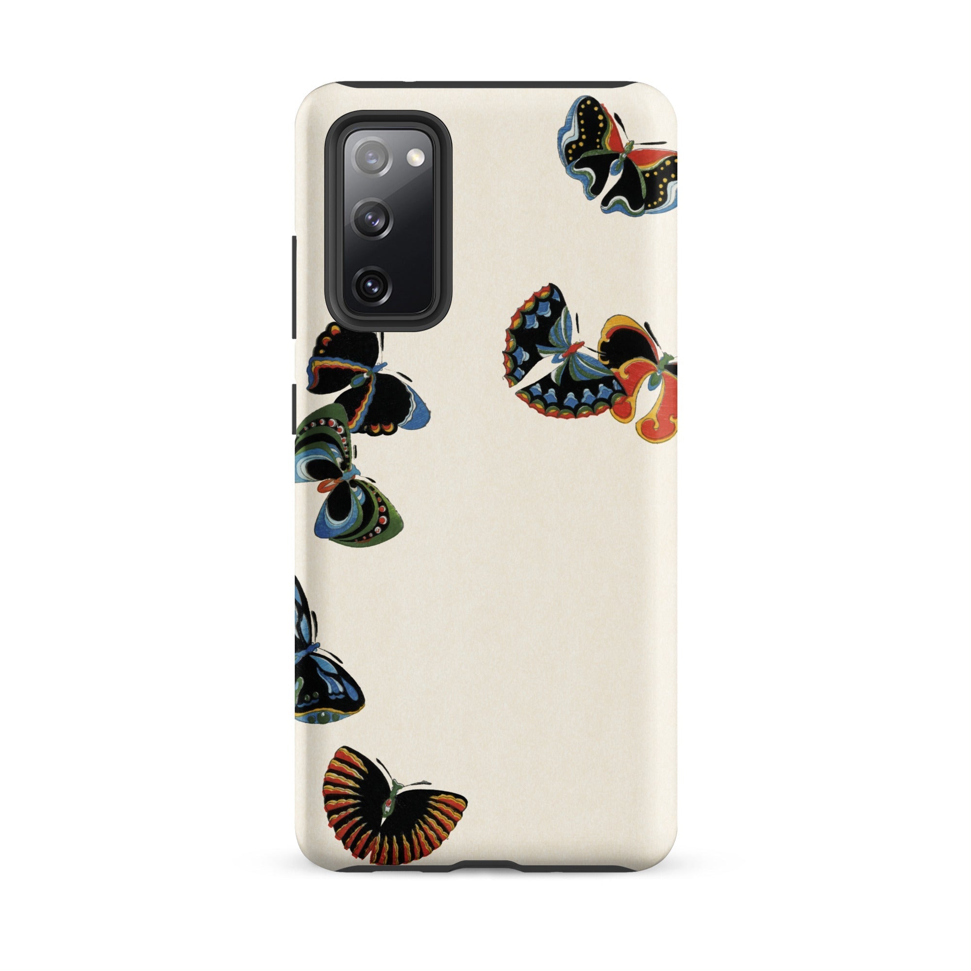 Woodblock Butterflies Kamisaka Sekka Samsung Case, Galaxy S20 Fe / Matte, Cream Colored Smartphone Case Pattern Colorful Butterflies