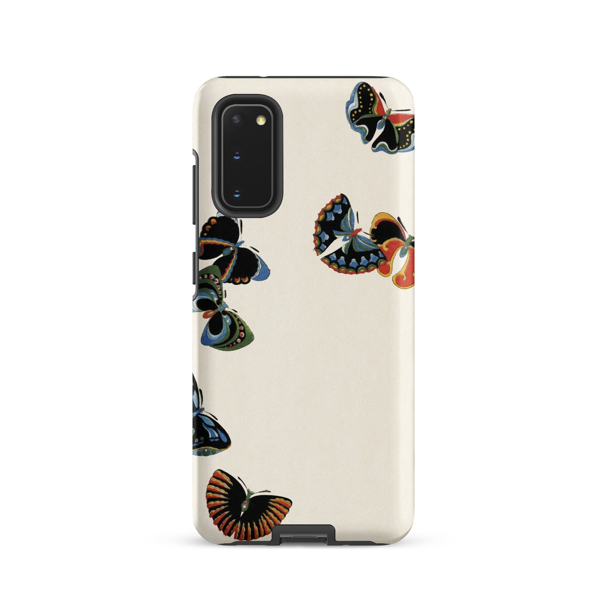 Woodblock Butterflies Kamisaka Sekka Samsung Case, Galaxy S20 / Matte, White Phone Case Multiple Colorful Butterfly Designs