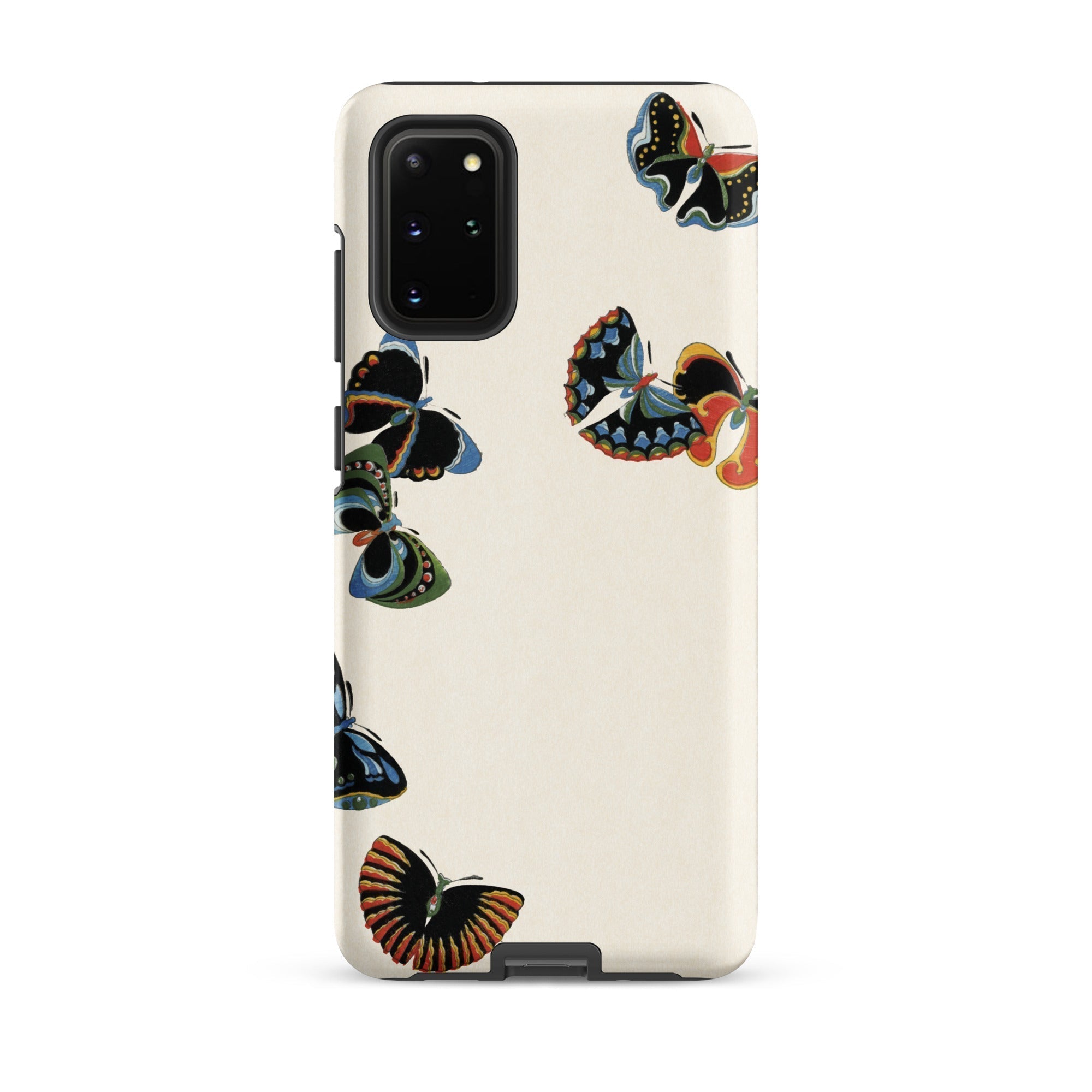 Woodblock Butterflies Kamisaka Sekka Samsung Case, Galaxy S20 Plus / Matte, Cream Colored Smartphone Case Butterfly Pattern