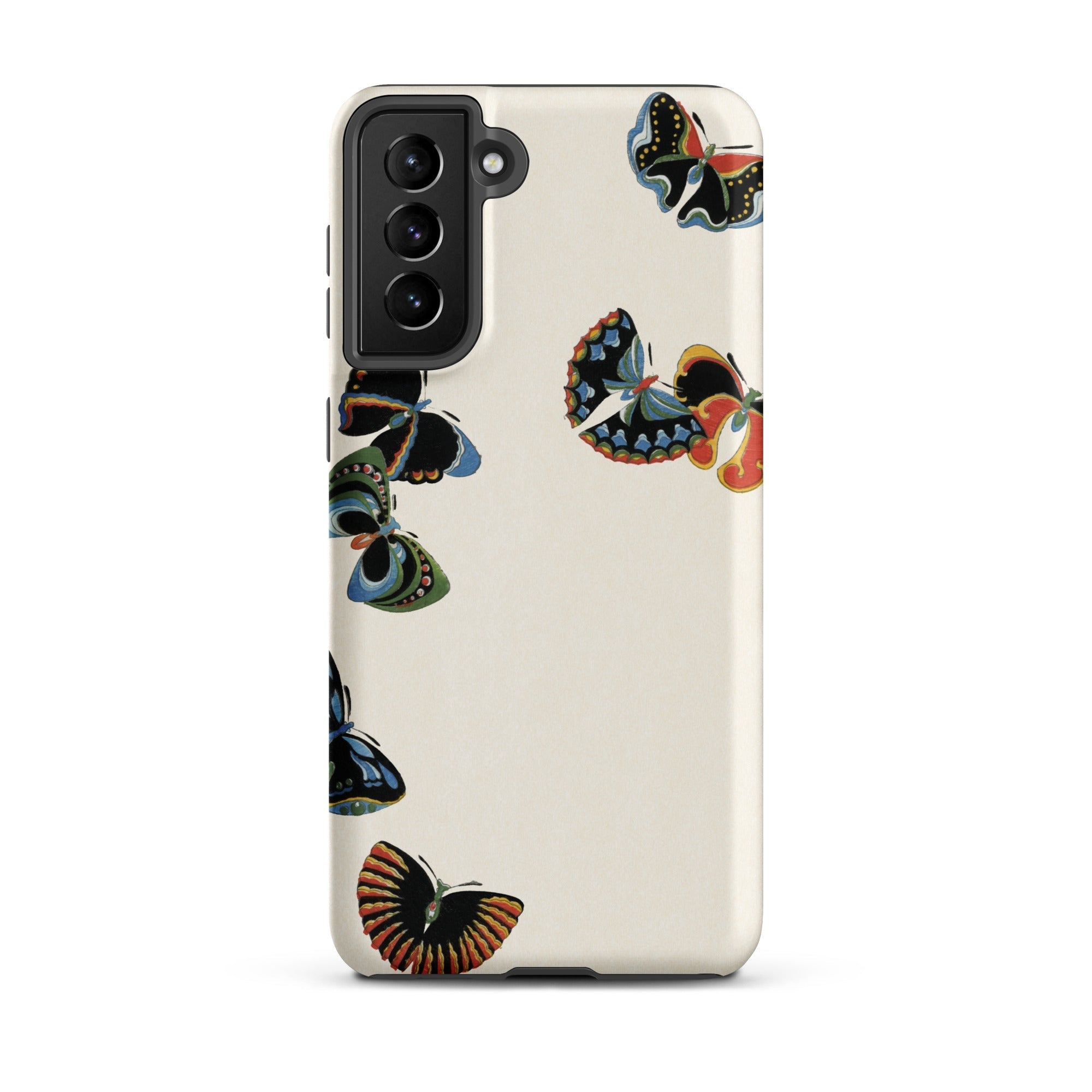 Woodblock Butterflies Kamisaka Sekka Samsung Case, Galaxy S21 Plus / Matte, Smartphone Case Butterfly Pattern