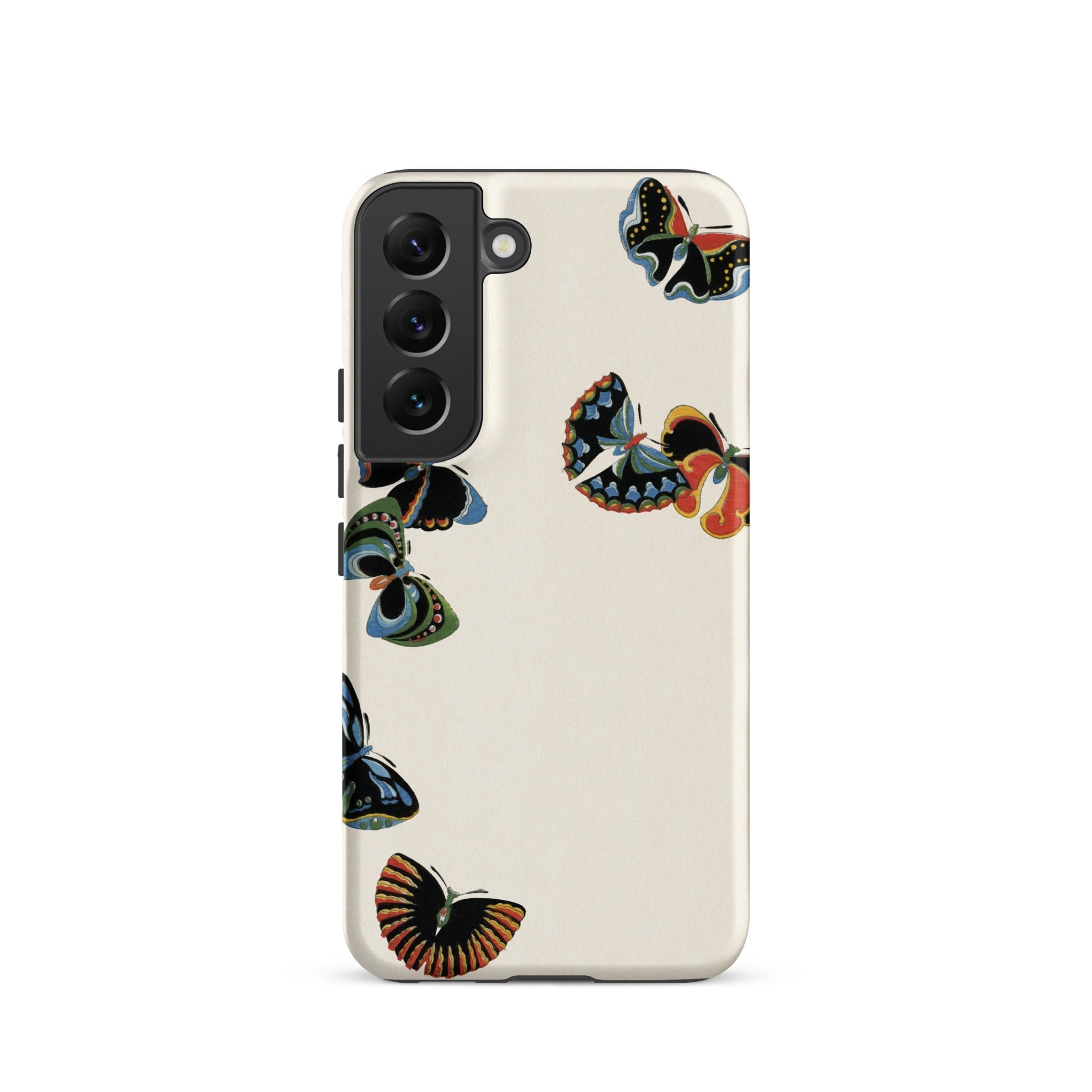 Woodblock Butterflies Kamisaka Sekka Samsung Case, Galaxy S22 / Matte, White Smartphone Case Colorful Butterfly Pattern