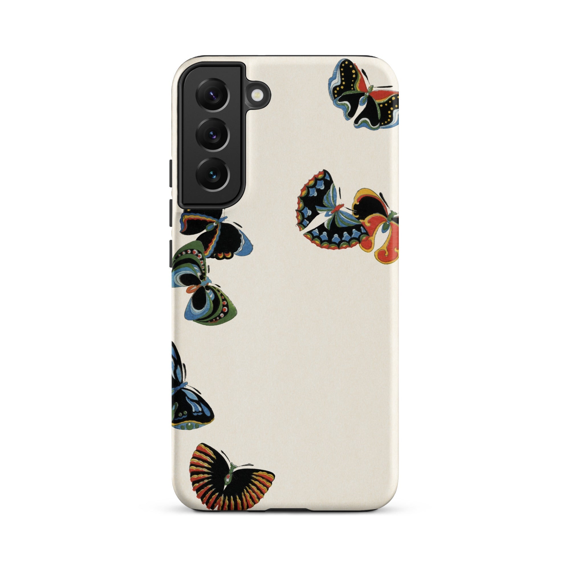 Woodblock Butterflies Kamisaka Sekka Samsung Case, Galaxy S22 Plus / Matte, Smartphone Case White Background Colorful Butterfly Designs