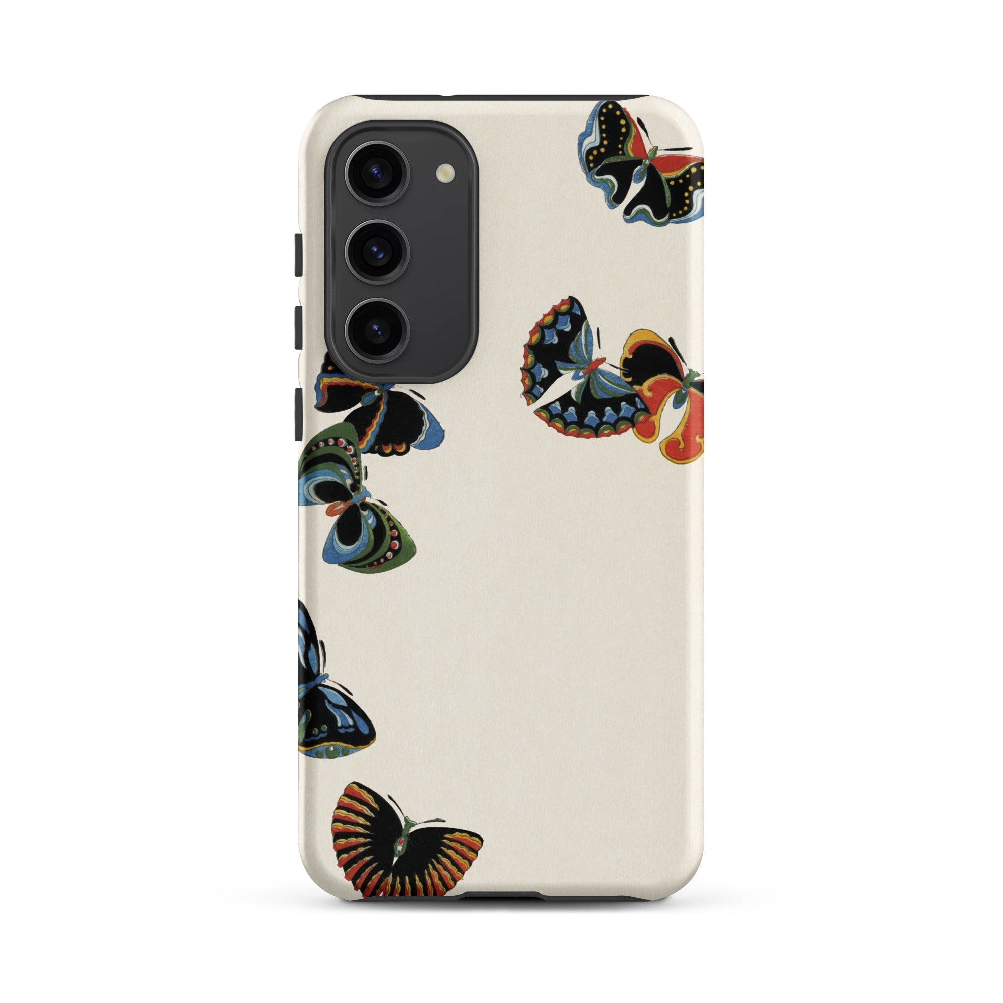 Woodblock Butterflies Kamisaka Sekka Samsung Case, Galaxy S23 Plus / Matte, White Phone Case Colorful Butterfly Pattern