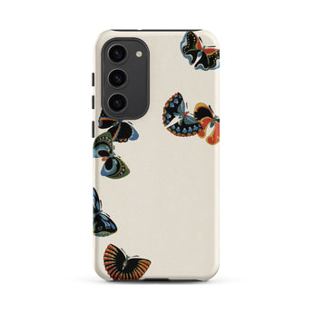 Woodblock Butterflies - Kamisaka Sekka Samsung Case, Galaxy S23 Plus / Matte, White Phone Case Colorful Butterfly Pattern