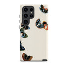 Woodblock Butterflies Kamisaka Sekka Samsung Case, Galaxy S23 Ultra / Matte, Smartphone Case Cream Background Colorful Butterfly Designs