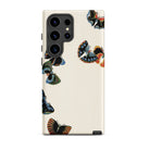 Woodblock Butterflies Kamisaka Sekka Samsung Case, Galaxy S24 Ultra / Matte, White Phone Case Colorful Butterfly Pattern