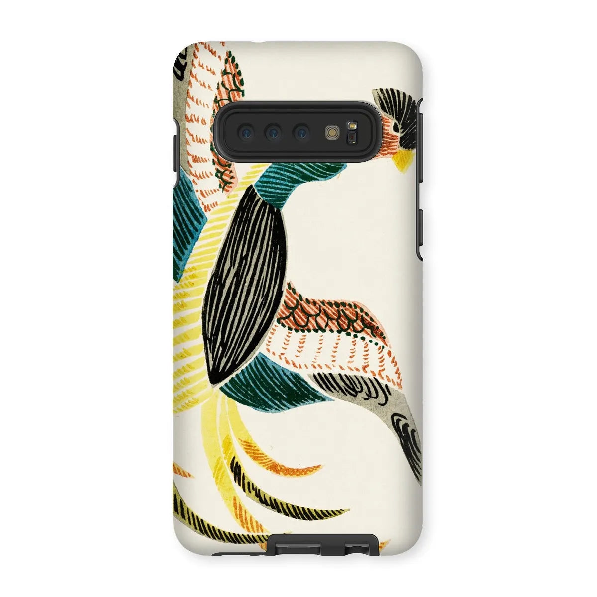 Woodblock Crane - Japanese Bird Phone Case - Taguchi Tomoki - Samsung Galaxy S10 / Matte - Mobile Phone Cases
