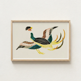 Framed Artwork Stylized Colorful Illustration Two Birds Intricate Taguchi Tomoki, Woodblock Crane, Art Print