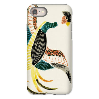Woodblock Crane - Taguchi Tomoki Bird Iphone Case, 8 / Matte, Phone Case Abstract Bird-like Design Colorful Feather Patterns