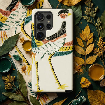 Woodblock Crane - Taguchi Tomoki Bird Phone Case, Mobile Cases, Toby Leon