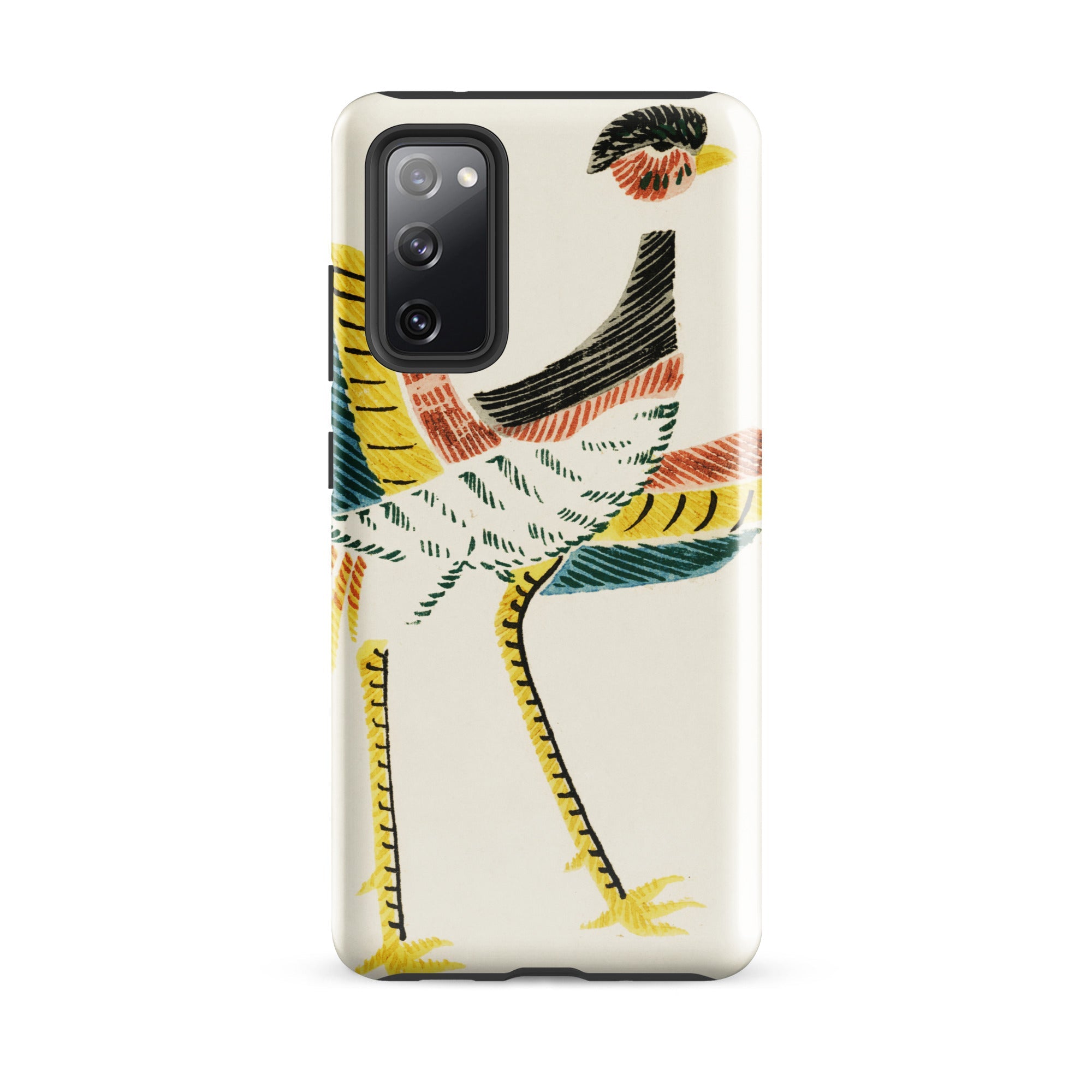 Woodblock Crane Taguchi Tomoki Bird Samsung Case, Galaxy S20 Fe / Gloss, White Phone Case Colorful Bird Design