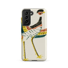 Woodblock Crane Taguchi Tomoki Bird Samsung Case, Galaxy S21 / Matte, White Smartphone Case Colorful Ostrich Like Bird Design