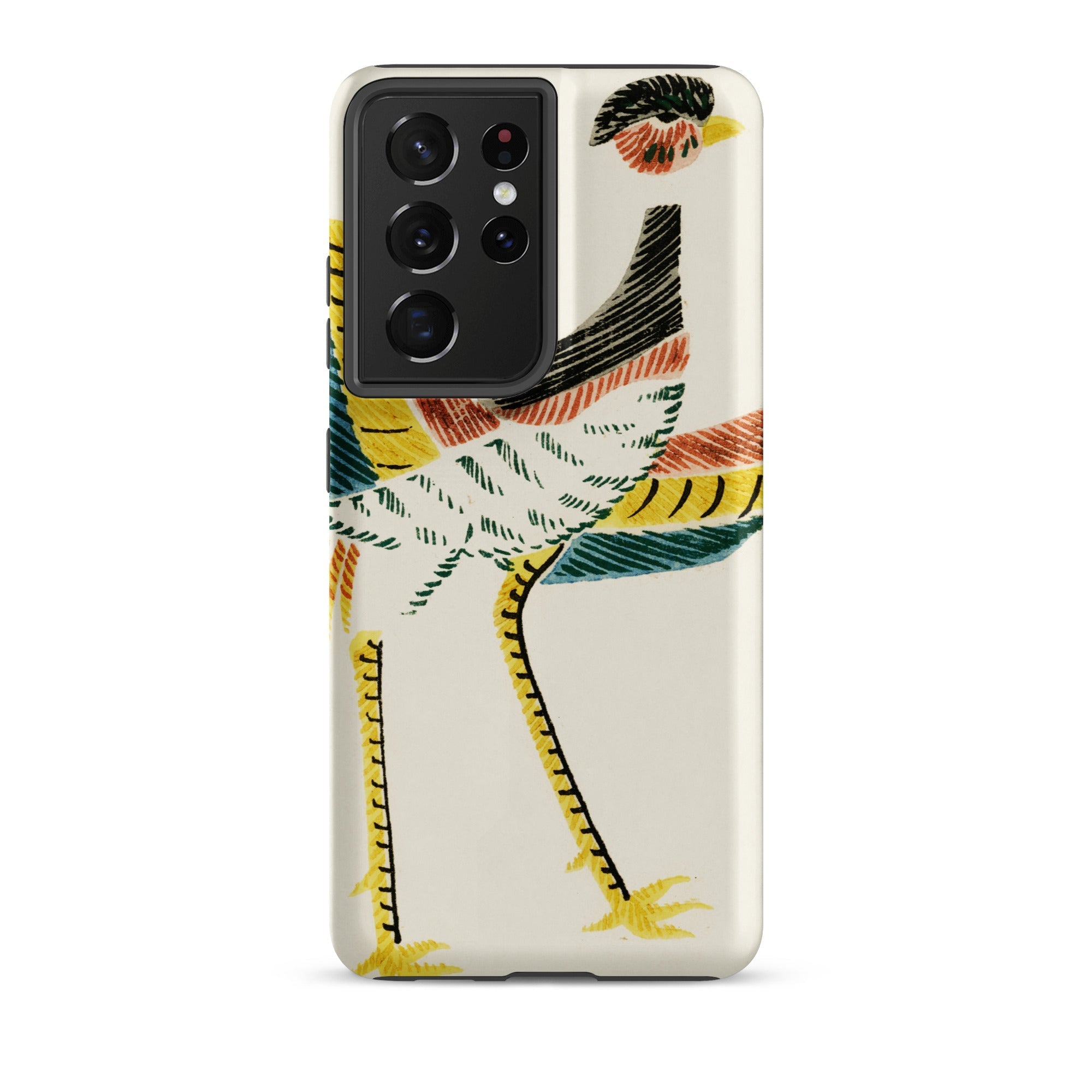 Woodblock Crane Taguchi Tomoki Bird Samsung Case, Galaxy S21 Ultra / Matte, Smartphone Case Colorful Bird Design