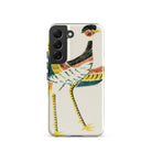 Woodblock Crane Taguchi Tomoki Bird Samsung Case, Galaxy S22 / Gloss, White Smartphone Case Colorful Abstract Bird Design