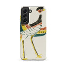 Woodblock Crane Taguchi Tomoki Bird Samsung Case, Galaxy S22 Plus / Gloss, Beige Smartphone Case Colorful Stylized Bird Design