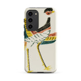 Woodblock Crane - Taguchi Tomoki Bird Samsung Case, Galaxy S23 Plus / Gloss, White Smartphone Case Colorful Abstract Bird Design