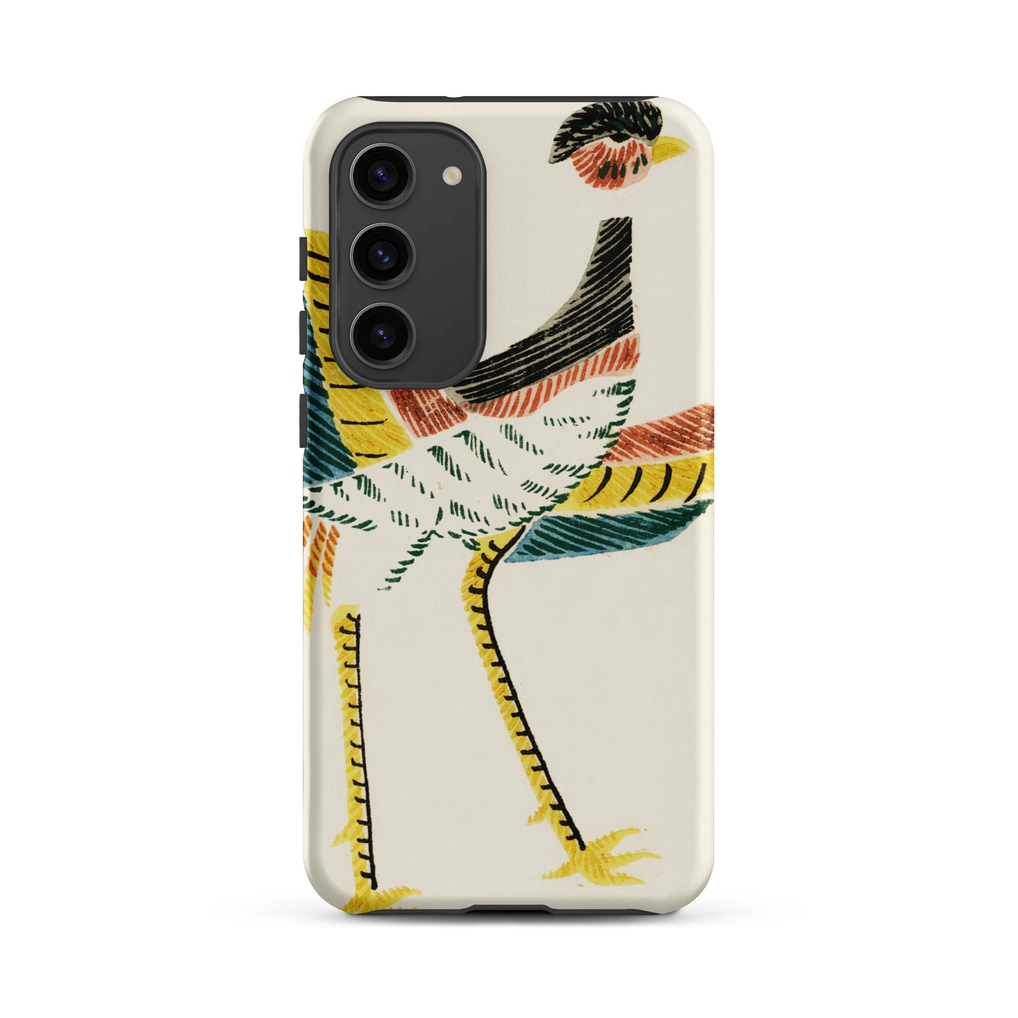 Woodblock Crane Taguchi Tomoki Bird Samsung Case, Galaxy S23 Plus / Matte, Phone Case Stylized Colorful Bird Design