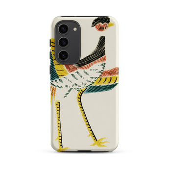 Woodblock Crane - Taguchi Tomoki Bird Samsung Case, Galaxy S23 Plus / Matte, Phone Case Stylized Colorful Bird Design
