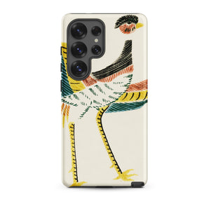 Woodblock Crane - Taguchi Tomoki Bird Samsung Case, Galaxy S25 Ultra / Matte, White Phone Case Colorful Bird Design