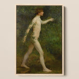 A Woodland Bather - Henry Scott Tuke Art Print / Canvas Framed Painting Nude Male Figure Reddish-brown Hair Dense Henry Scott, Woodland