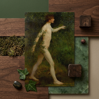 A Woodland Bather - Henry Scott Tuke Art Print / Canvas Rectangular Print Classical Painting Nude Male Figure Foliage Henry Scott, Woodland