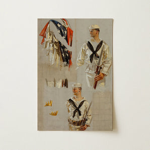 Studi sui manifesti della Marina della Prima Guerra Mondiale (1917) - Stampa artistica / Tela di J.C. Leyendecker 