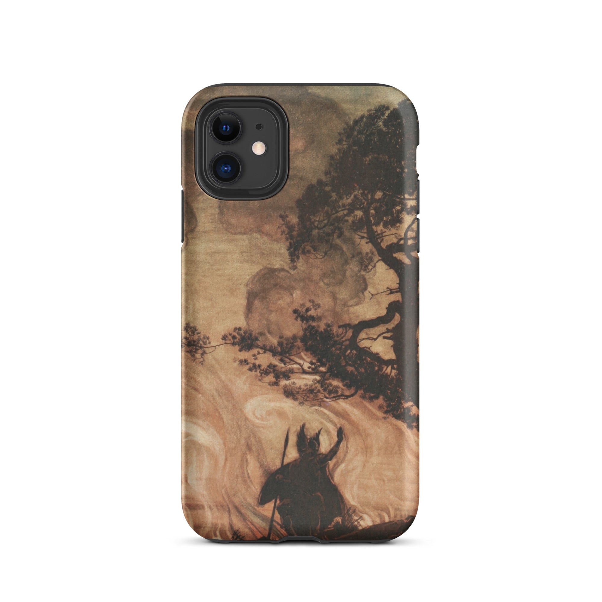 Wotan Looks Back at Brunnhilde Arthur Rackham Iphone Case, 11 / Matte, Iphone Custom Case Painting Figure Horns Staff