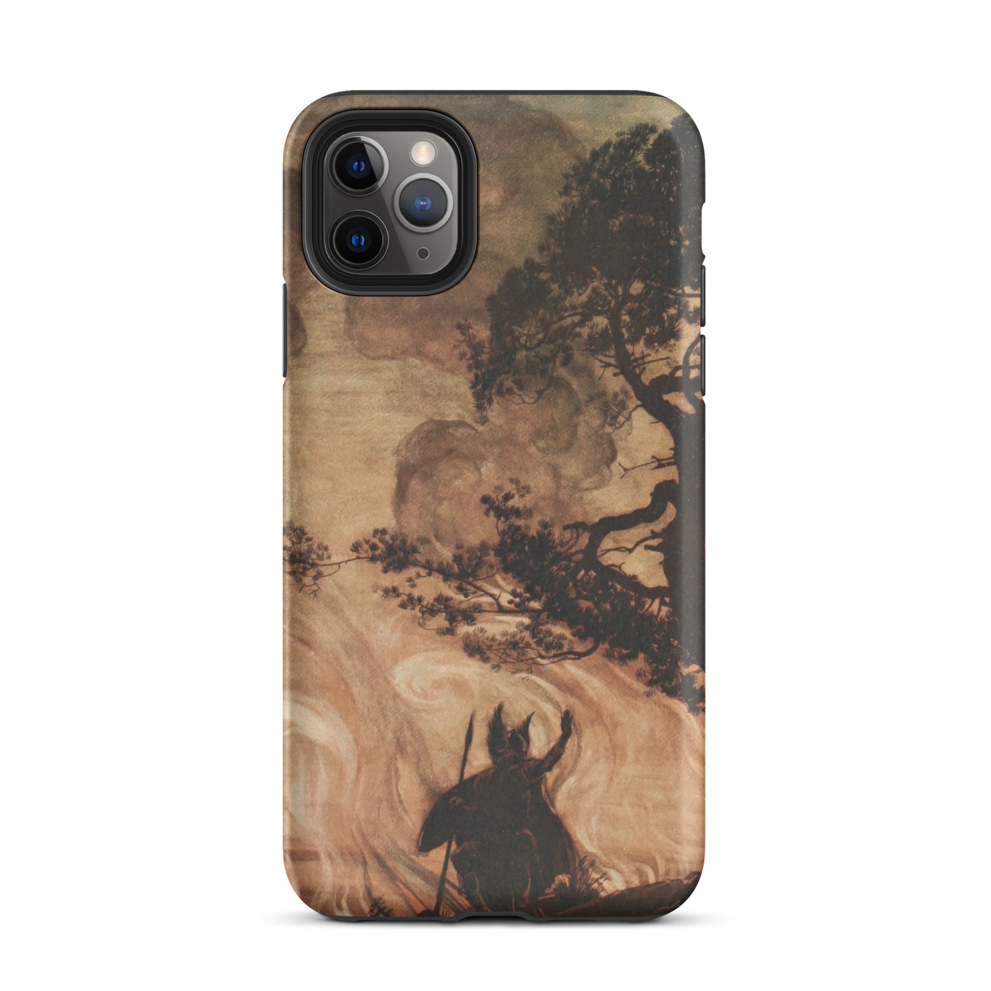 Wotan Looks Back at Brunnhilde Arthur Rackham Iphone Case, 11 Pro Max / Matte, Iphone Norse Mythology Themed Case Warrior Tree Fiery Sky