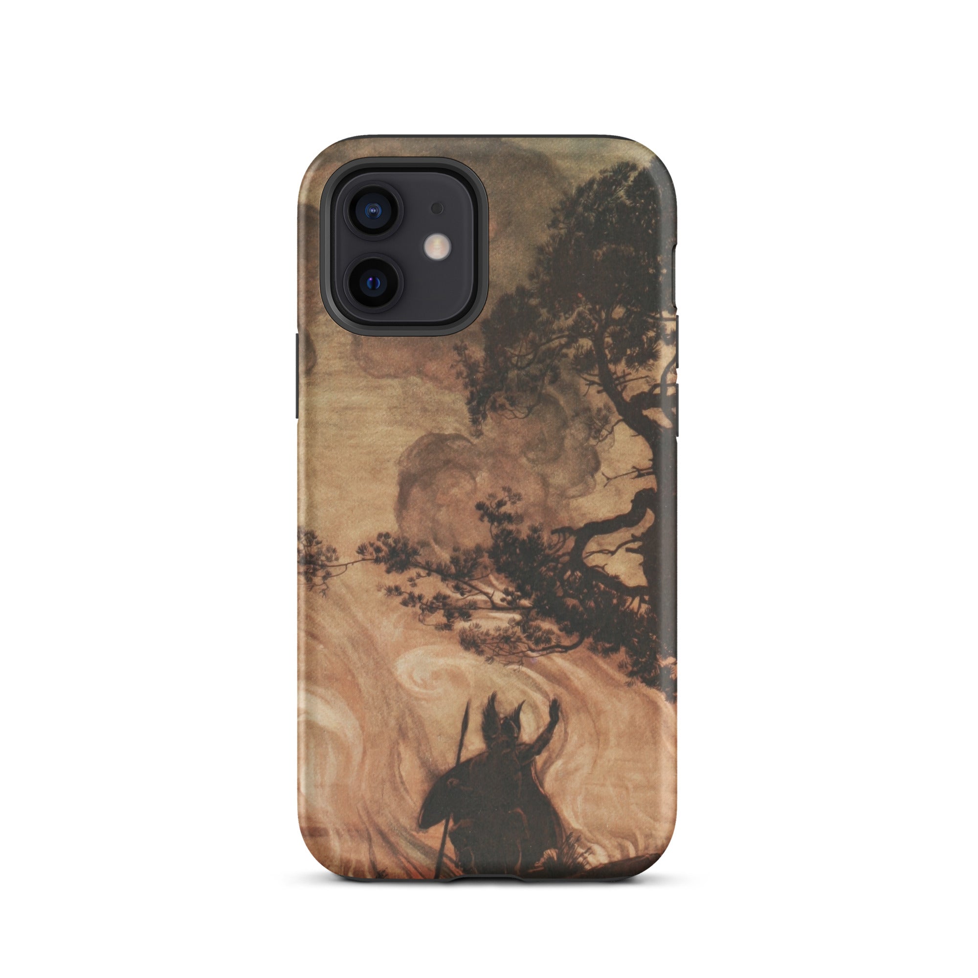 Wotan Looks Back at Brunnhilde Arthur Rackham Iphone Case, 12 / Matte, Phone Case Mythical Figure Tree Design