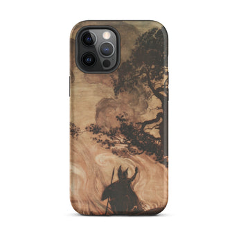 Wotan Looks Back at Brunnhilde - Arthur Rackham Iphone Case, 12 Pro Max / Matte, Iphone Stylized Earthy-toned Case Silhouette Horned Figure