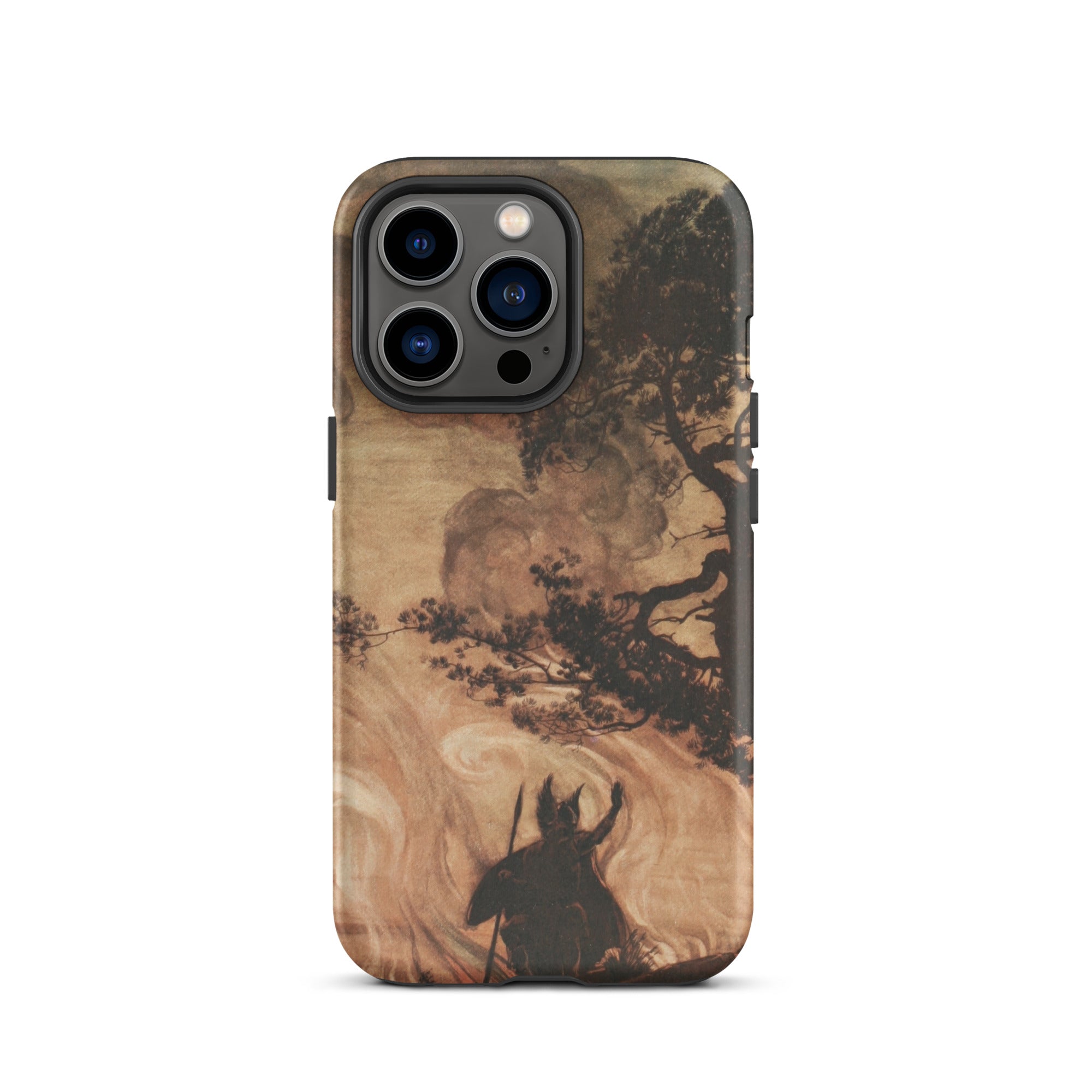 Wotan Looks Back at Brunnhilde Arthur Rackham Iphone Case, 13 Pro / Matte, Phone Case Mythical Warrior Tree Design