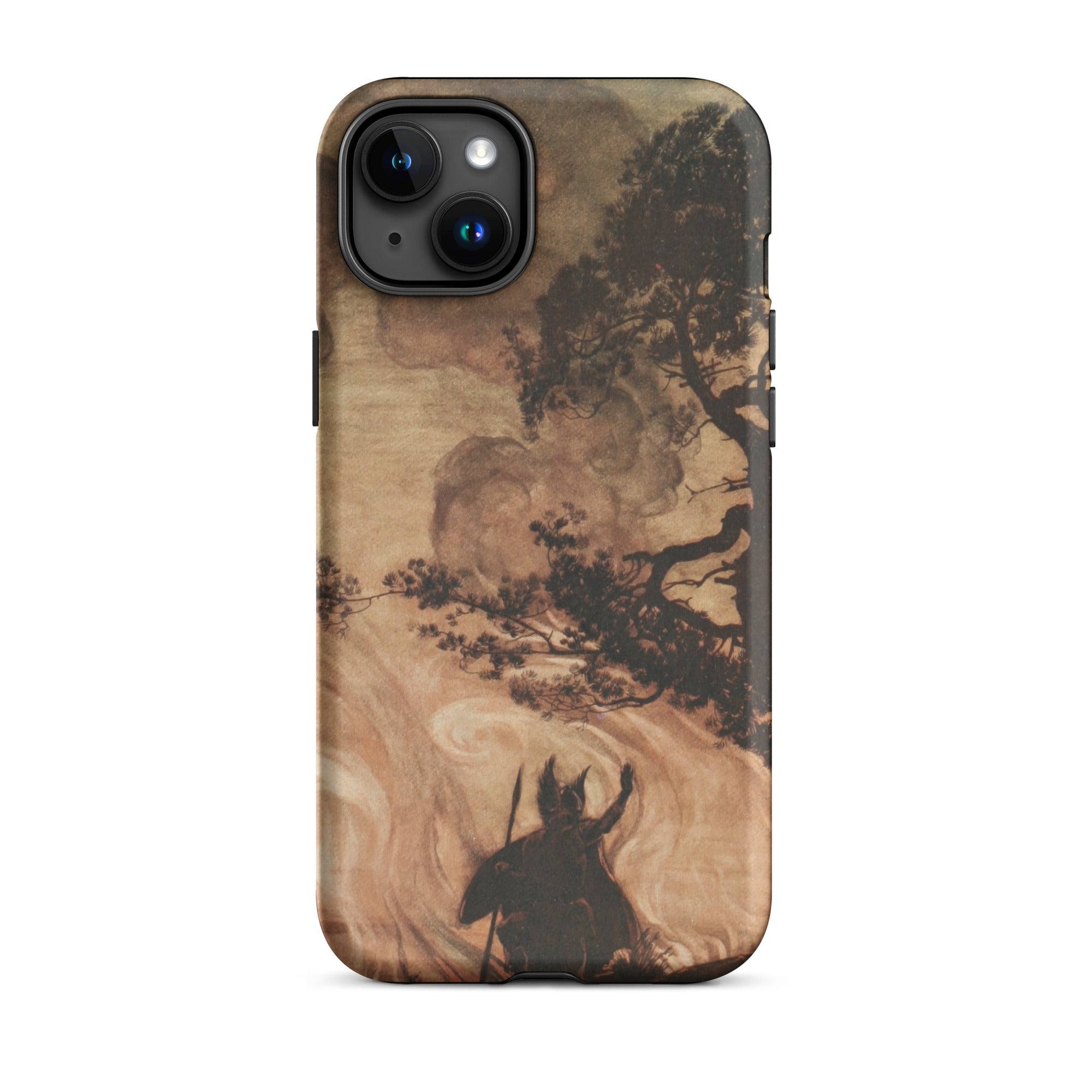 Wotan Looks Back at Brunnhilde Arthur Rackham Iphone Case, 15 Plus / Matte, Iphone 14 Case Mythological Scene Horned Figure Tree