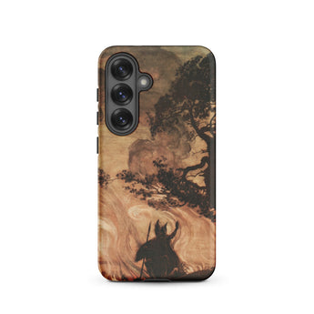 Wotan Looks Back at Brunnhilde - Arthur Rackham Phone Case Samsung Galaxy S25 / Matte Phone Case Dark Silhouette Mounted Figure