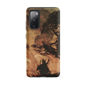 Wotan Looks Back at Brunnhilde - Arthur Rackham Samsung Case, Galaxy S20 Fe / Matte, Smartphone Case Printed Horned Figure Spear Amidst