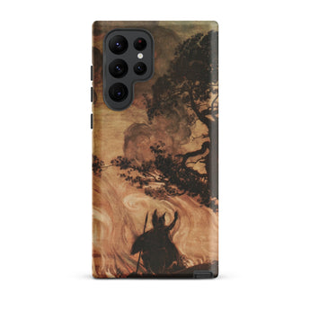 Wotan Looks Back at Brunnhilde - Arthur Rackham Samsung Case, Galaxy S22 Ultra / Matte, Phone Case Dark Tree Silhouetted Figure Fiery