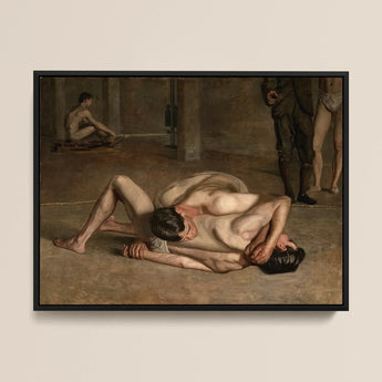 Wrestlers - Thomas Eakins Art Print / Canvas, Eakins’s Wrestlers Holds, Oil Catches Two, Catches Two Nude, Two Nude Male, Nude Male