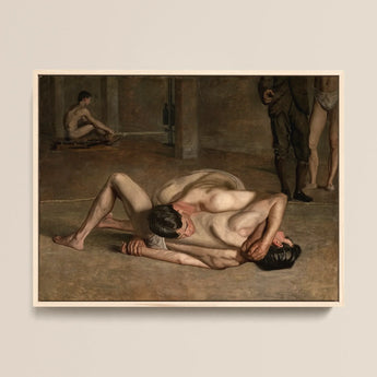 Wrestlers - Thomas Eakins Art Print / Canvas, Eakins’s Wrestlers Holds, Oil Catches Two, Catches Two Nude, Two Nude Male, Nude Male
