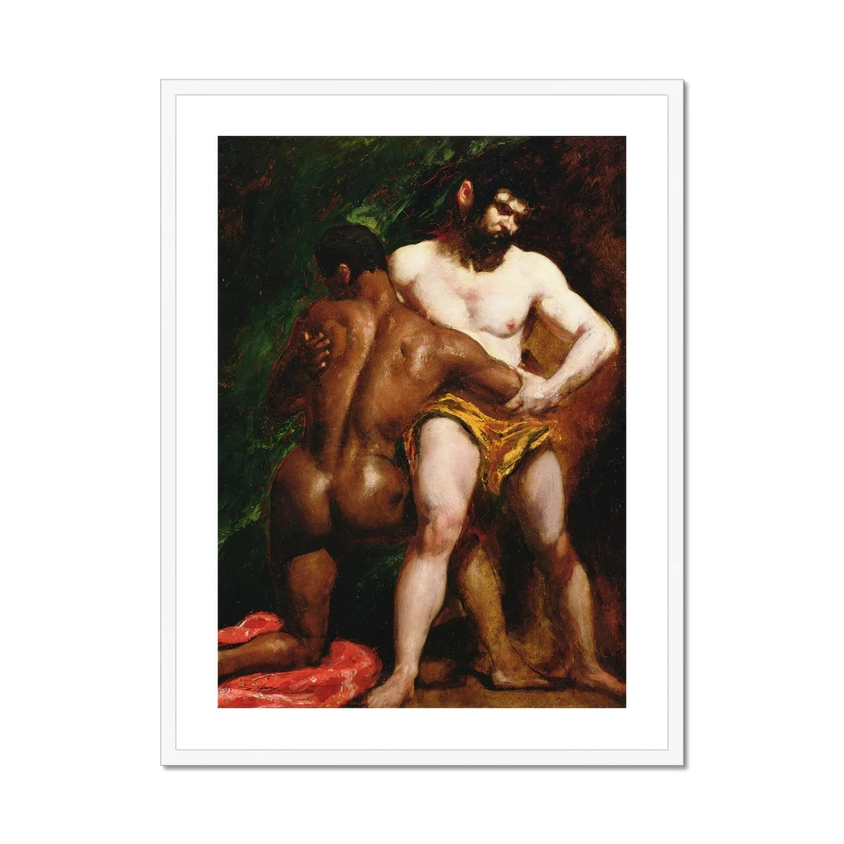 The Wrestlers - William Etty Homoerotic Art Print