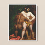 The Wrestlers - William Etty Homoerotic Art Print / Canvas Framed Reproduction El Greco’s Fall Rebel Angels Two William Etty,
