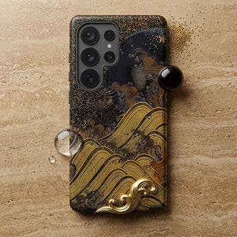 Writing Box with Moon and Waves Phone Case Disc, Black, Slipping, Sleek, Centuries, Writing-box Design, Fixes Mobile Cases