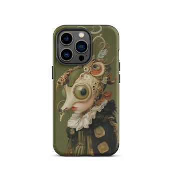 Xennie - Cute Baroque Alien Art Iphone Case 13 Pro / Matte Olive Green Iphone Case Surreal Art Baroque Excess, Xennie Stands, Cute Alien,