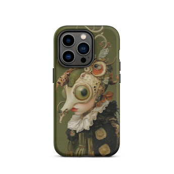Xennie - Cute Baroque Alien Art Iphone Case, 14 Pro / Matte, Green Iphone Case Surreal Artwork