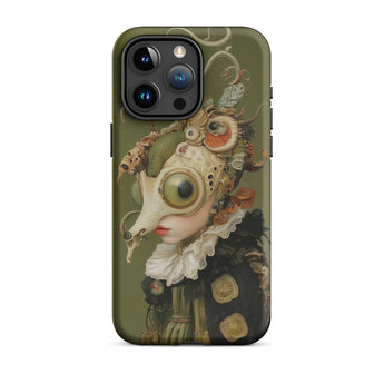 Xennie - Cute Baroque Alien Art Iphone Case, 15 Pro Max / Matte, Olive Green Phone Case Surreal Art