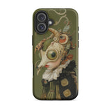Xennie - Cute Baroque Alien Art Iphone Case, 16 Plus / Matte, Olive Green Phone Case Surreal Art