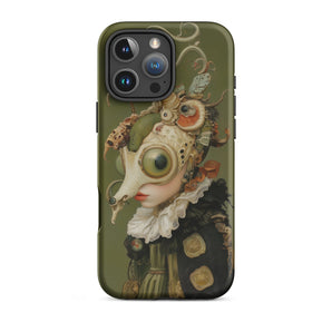 Xennie - Cute Baroque Alien Art Iphone Case, 16 Pro Max / Matte, Olive Green Phone Case Surreal Art