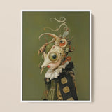 Xennie - Cute Baroque Alien Art Print / Canvas, 12x16’’ / 31x41cm / White Frame, Posters Prints & Visual Artwork, Toby Leon