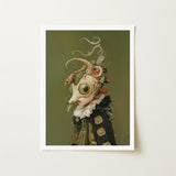 Xennie - Cute Baroque Alien Art Print / Canvas Surreal Portrait Figure Ornate Biomechanical Goat Skull Gazes, Innocence, Eerie Wisdom Prints